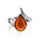 Silver Ring With Cognac Amber The Fiori, Ring Size: 12 / 21.5, image , picture 5