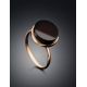 Geometric Gold Plated Amber Ring The Furor, Ring Size: Adjustable, image , picture 2