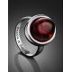 Cherry Amber Silver Adjustable Ring The Goji, Ring Size: Adjustable, image , picture 2