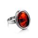 Cherry Amber Silver Adjustable Ring The Goji, Ring Size: Adjustable, image , picture 3