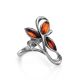 Silver Floral Ring With Bright Amber Stones The Verbena, Ring Size: 7 / 17.5, image , picture 4