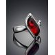 Stylish Silver Ring With Cherry Amber, Ring Size: 9.5 / 19.5, image , picture 2