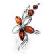 Floral Ring With Amber In Silver The Verbena, Ring Size: 10 / 20, image , picture 4