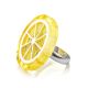 Кольцо из серебра 925 пробы с натуральным янтарём «Апельсин» б/р, Ring Size: Adjustable, image , picture 6