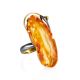 Lemon Amber Cocktail Ring In Gold Plated Silver The Rialto, Ring Size: Adjustable, image 