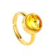 Amber Ring With Inclusions The Clio, Ring Size: Adjustable, image 