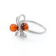 Красивое кольцо из серебра с янтарём «Галатея» 16, Ring Size: 13 / 22, image , picture 4