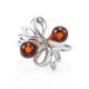 Красивое кольцо из серебра с янтарём «Галатея» 16, Ring Size: 13 / 22, image , picture 3