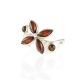 Floral Silver Ring With Amber Petals The Verbena, Ring Size: 9.5 / 19.5, image , picture 2