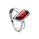 Stylish Silver Ring With Cherry Amber, Ring Size: 13 / 22, image 