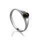 Изящное серебряное кольцо «Капри» с зелёным янтарём 16, Ring Size: 10 / 20, image 