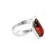 Cognac Amber Center Stone Ring In Sterling Silver, Ring Size: 8 / 18, image 