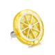 Кольцо из серебра 925 пробы с натуральным янтарём «Апельсин» б/р, Ring Size: Adjustable, image 