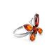Silver Butterfly Ring With Amber Stones The April, Ring Size: 10 / 20, image 