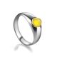 Кольцо «Капри» из серебра 925 пробы с натуральным медовым янтарём 16.5, Ring Size: 11.5 / 21, image 