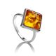 Silver Adjustable Ring With Lemon Amber The Ovation, Ring Size: Adjustable, image 
