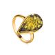 Gold Plated Amber Ring The Pulse, Ring Size: Adjustable, image 