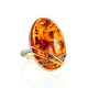 Gold Plated Amber Adjustable Ring The Meridian, Ring Size: Adjustable, image 