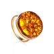 The Tree Of Life Ring Made With Amber and Gold-Plated Silver, Ring Size: 13 / 22, image 