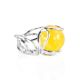 Filigree Silver Ring With Amber Center Stone The Flamenco, Ring Size: Adjustable, image 