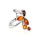 Elegant Amber Floral Ring In Sterling Silver The Verbena, Ring Size: 5.5 / 16, image 