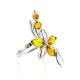 Luminous Silver Ring With Lemon Amber The Verbena, Ring Size: 5 / 15.5, image 
