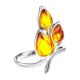 Sterling Silver Floral Ring With Amber The Verbena, Ring Size: 13 / 22, image 