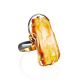 Handcrafted Honey Amber Cocktail Ring In Gold Plated Silver The Rialto, Ring Size: Adjustable, image 