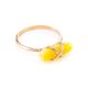 Gold Plated Ring With Honey Amber The Scandinavia, Ring Size: 13 / 22, image 
