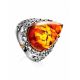 Cognac Amber Cocktail Ring In Sterling Silver The Luxor, Ring Size: 8.5 / 18.5, image 