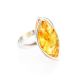 Sterling Silver Ring With Bold Amber Stone The Amaranth, Ring Size: 11 / 20.5, image 