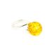 Silver Ring With Luminous Ball Shaped Amber The Jupiter, Ring Size: 12 / 21.5, image 