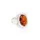 Refined Amber Ring In Sterling Silver The Violet, Ring Size: 11.5 / 21, image 