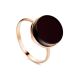 Geometric Gold Plated Amber Ring The Furor, Ring Size: Adjustable, image 