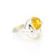 Bright Lemon Amber In Silver Ring The Orion, Ring Size: 13 / 22, image 