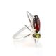 Stylish Multicolor Amber Ring In Silver The Pegasus, Ring Size: 5.5 / 16, image 