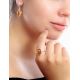 Sterling Silver Adjustable Ring With Bright Amber Stone The Vivaldi, Ring Size: Adjustable, image , picture 2