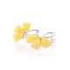 Charming Silver Earrings With Honey Amber The Flora, image , picture 2