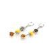 Multicolor Amber Dangle Earrings In Sterling Silver The Casablanca, image , picture 5