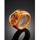 Кольцо «Индонезия» из древесины ореха и натурального янтаря 16.5, Ring Size: 10 / 20, image , picture 2