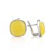 Square Amber Silver Earrings The Copenhagen, image , picture 3