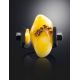 Unisex Rubber Ring With Natural Amber The Grunge, Ring Size: / 23, image , picture 2