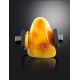 Unisex Adjustable Ring With Natural Amber The Grunge, Ring Size: 13 / 22, image , picture 2