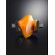 Bold Unisex Rubber Ring With Amber The Grunge, Ring Size: 13 / 22, image , picture 2