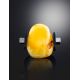 Unisex Rubber Ring With Amber Stone The Grunge, Ring Size: / 23, image , picture 2