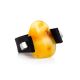 Unisex Rubber Ring With Natural Amber The Grunge, Ring Size: 13 / 22, image , picture 3