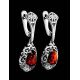 Cognac Amber Drop Earrings In Sterling Silver The Luxor, image , picture 2