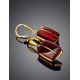 Golden Fish Hook Earrings With Bold Cherry Amber The Sangria, image , picture 2