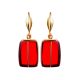 Golden Fish Hook Earrings With Bold Cherry Amber The Sangria, image , picture 3