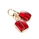 Bold Golden Fish Hook Earrings With Cherry Amber The Sangria, image , picture 3